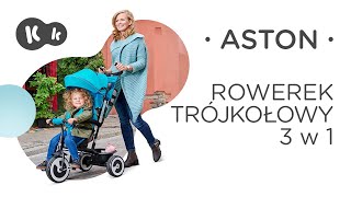 Rowerek trójkołowy z budką i rączką rodzica ASTON Kinderkraft [upl. by Garratt645]