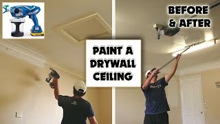 Drywall Repair on Garage Ceiling Before and After Home Improvement [upl. by Bounds]