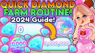 HOW TO GET A LOT OF DIAMONDS IN ROYALE HIGH 2024 UPDATED DIAMOND FARMING ROUTINE amp TIPS  ROBLOX [upl. by Ahsitruc]