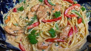 Creamy Chicken Linguine Pasta [upl. by Nosnevets]