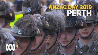 Anzac Day 2019  Perth march and service [upl. by Ahsirat460]