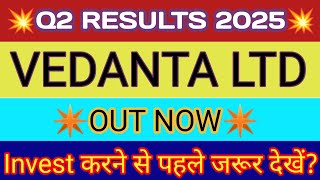 Vedanta Q2 Results 2025 🔴 Vedanta Results Today 🔴 Vedanta Share Analysis 🔴 VEDL Share News Today [upl. by Starinsky]