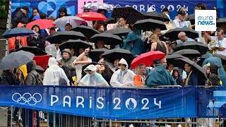 Paris 2024 Olympics opening ceremony People watching in fan zones in Paris [upl. by Felita]