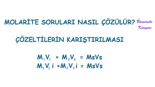 GENEL KİMYA  MOLARİTE SORULARI NASIL ÇÖZÜLÜR 4 [upl. by Hill]