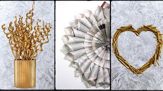 3 amazing Newspaper craft ideas [upl. by Nellaf94]