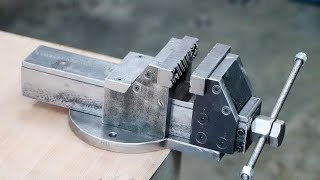 How To Make A Bench Vise  DIY Metal Bench Vise Without Welding [upl. by Rihaz]