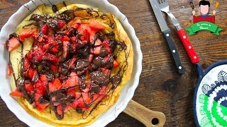 Recette  Fête des mères  Dutch baby pancake Crêpe au four  Fraises  Chocolat [upl. by Atinrahs]