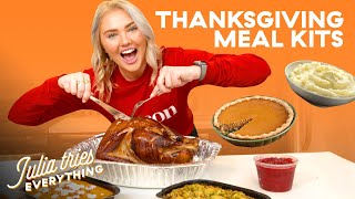 Julia Tries All Of The Most Popular Thanksgiving Delivery Meal Kits  Delish [upl. by Slein]