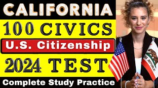 California US Citizenship Test 2024 2x Answer Civics 100 Question Exam ciudadania americana [upl. by Raimondo]