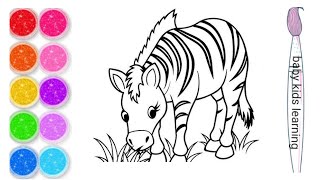 zebra drawing with step by step for beginnerscute zebra drawing for beginners baby kids learning☺ [upl. by Marijane]