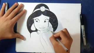 Comment dessiner princesse jasmine [upl. by Sylvia]