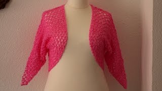 Como tejer bolero con mangas fácil y rápido a crochet [upl. by Gower]