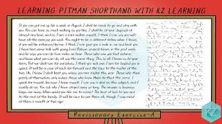 Pitman Shorthand  Revisionary Exercise A Dictation 120 WPM  KZ Learning [upl. by Ayikan]