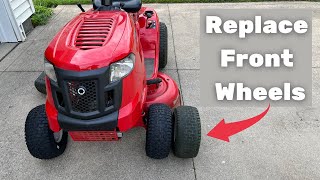 How to Replace the Front Wheels on Your Riding Lawn Mower  TroyBilt Pony  Bronco [upl. by Anizor]