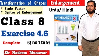 Class 8 Exercise 46 SNC Maths PTB Maths Ex 46 Enlargement  Scale Factor Centre of Enlargement [upl. by Nyrual809]