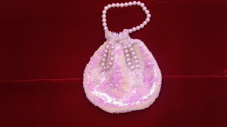 बचे हुए कपड़े से घर पर आसानी से बनाए पार्टीवियर पोटली बैग पर्स  How To Make Potli Bag Purse [upl. by Nottirb]