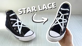 Star Lacing Shoes Tutorial  How To Star Lace Converse EASY [upl. by Esimorp650]