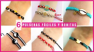 6 pulseras de hilo en macramé fáciles y rápidas 💜  Versión rápida  pulserasdemacrame [upl. by Salim]