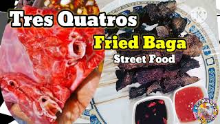 TRES QUATROS FRIED BAGA NG KARNEROTUPA STREET FOOD pinoyfood streetfooddelicious [upl. by Celinka]