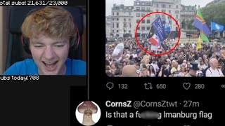 Tommy reacts to Lmanburg Flag at AntiVax Rally 😂 [upl. by Euqinmod]