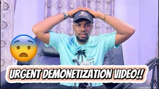 URGENT VIDEO Before Your Channel Gets DEMONETIZED AGAIN [upl. by Salangi158]