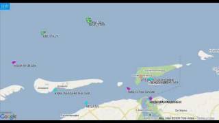 Ships moving in northern Dutch waters on AIS Live mon11012010wmv [upl. by Crowley]