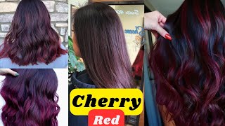 Cherry Red 🍒Hair Color Demanding Shade  Highlift And Prilightning Dark Light Both Shade Salonfact [upl. by Breena452]