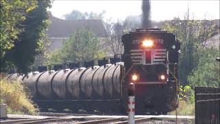 Norfolk Southern Harrisburg Line trains through Royersford PA 102121 [upl. by Ettenav]