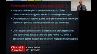 Webinar Come rendere efficiente il proprio sistema qualità ISO 9001 Idee e suggerimenti [upl. by Aneryc680]