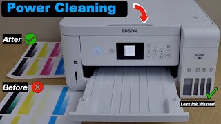 Epson ET 2760 Power Cleaning Bk or Y M C Ink  Clear Clogged Ink from Print Head QUICKLY [upl. by Sander]