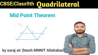 Mid Point theorem Class 9th mathematics aadhar classes by Suraj sir [upl. by Yrtneg240]