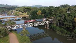 DRONE  TRENS EM GUARAPUAVA E GOIOXIM  RUMO E FERROESTE [upl. by Claudine940]