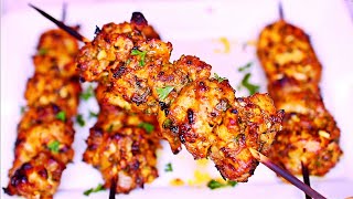 Baked Chicken Thighs Skewers Recipe  Easy Chicken skewers [upl. by Annaerb322]