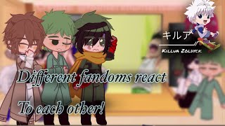 Different fandoms react  Killua  pt 17 [upl. by Tiemroth633]