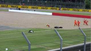 Valentino Rossi  Silverstone 2012 crash [upl. by Enoek]