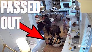 KID PASSES OUT WHILE MAKING THANKSGIVING DINNER  INTENSE FAINT CAUGHT ON CAMERA  TERRIFYING TUMBLE [upl. by Nella234]