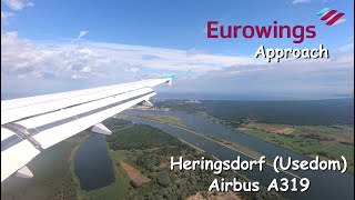 Heringsdorf Usedom Approach  Eurowings Airbus A319 [upl. by Nauqes]