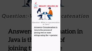 What Is Concatenation In Java ❓binarybrainsb2 ytshorts shorts java [upl. by Rednijar]