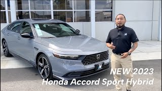 BRAND NEW 2023 Honda Accord Hybrid Sport Walkaround w Paul [upl. by Eissac]