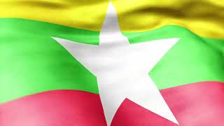 Myanmar Flag Waving in the Wind  National Symbol of Myanmar [upl. by Ayrb430]