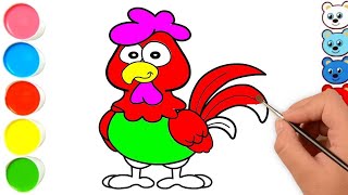 hen drawing easy  Painting and Coloring for Kids and Toddlers  drawing easy drawingeasy [upl. by Ydde943]