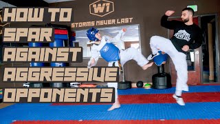 How to Spar Against an Aggressive Opponent  Taekwondo Sparring Tips [upl. by Dilan]