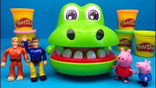 Brandweerman Sam en Peppa Big gaan met PlayDoh en de Krokodil spelen [upl. by Saxon]