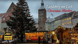 Landsberg am Lech Germany  Evening stroll in the heart of the City amp Christmas Markets  4K HDR [upl. by Claudell]