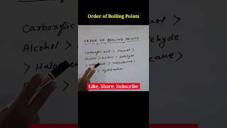 Order of Boiling points of some Functional Groups in Organic Chemistry shorts chemistry neet [upl. by Bollinger]