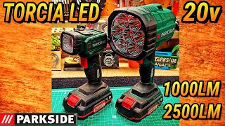 TORCIA LED 20V PARKSIDE GUARDATE QUANTA LUCE FA 😱 [upl. by Beane49]