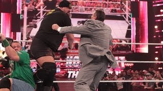 Big Show knocks out Mr McMahon Raw June 11 2012 [upl. by Airehs427]