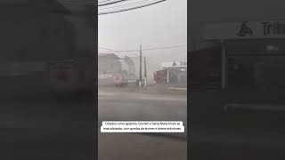 CICLONE NO Brasil 🇧🇷 ATINGE RS E SC E CAUSA DESASTRES 🌀⛈️🌪️ curiosidades chuvas clima shorts [upl. by Yrod747]