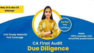 CA Final Audit Due Diligence Review Revision  Chapter 17 CA Final Audit [upl. by Holmann]