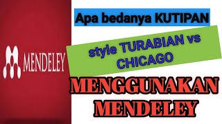 Cara mudah mengutip style chicago vs turabian di mendeley [upl. by Susejedairam508]